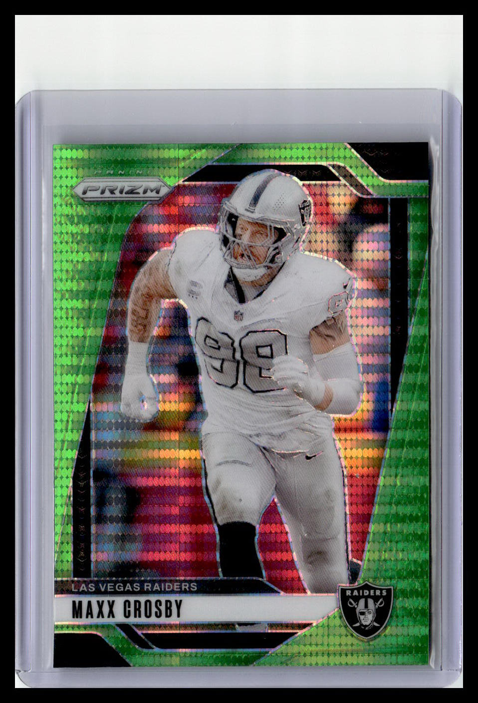 2024 Panini Prizm #152 Maxx Crosby Neon Green Pulsar
