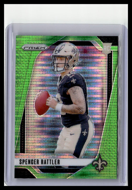 2024 Panini Prizm #388 Spencer Rattler (RC) Neon Green Pulsar