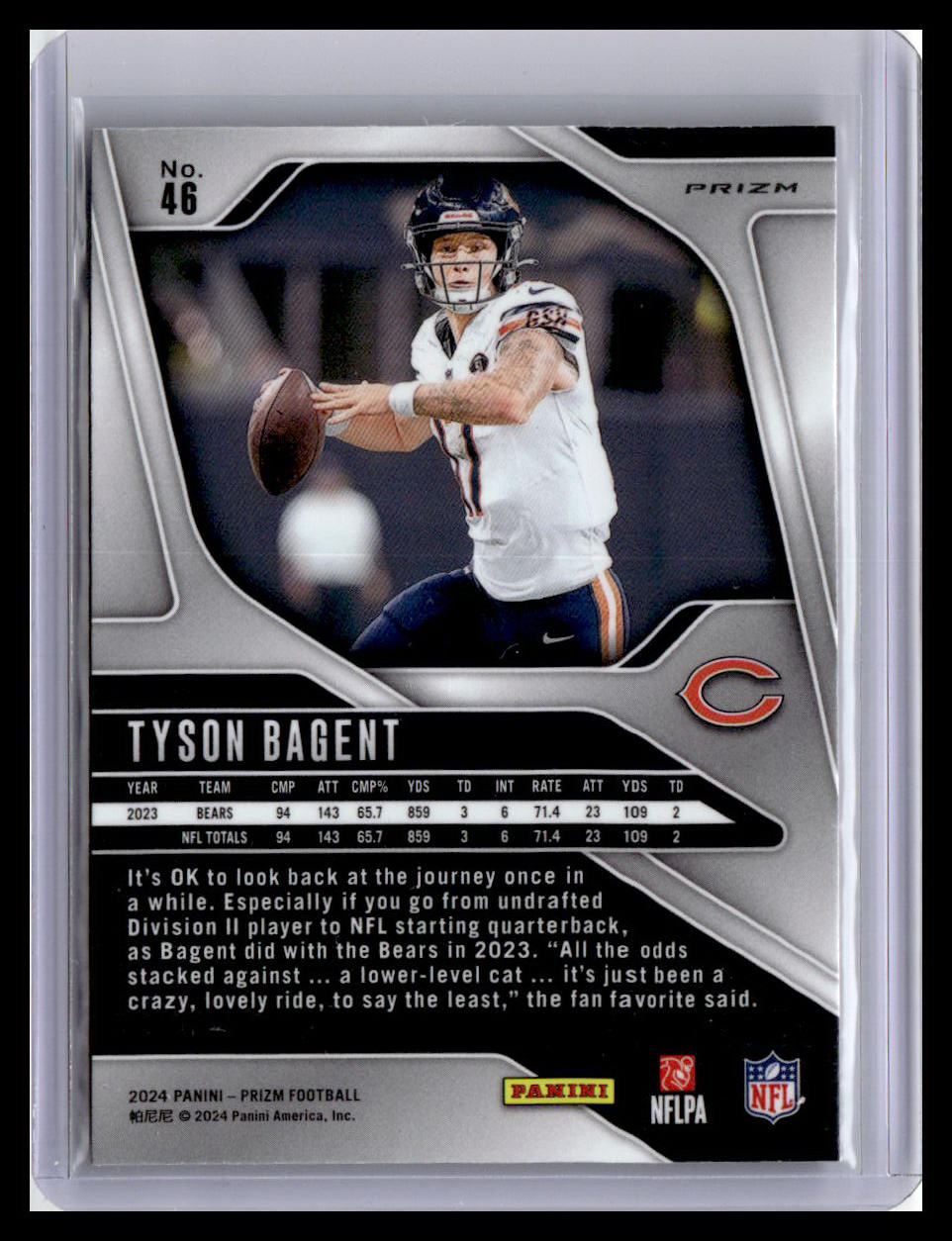 2024 Panini Prizm #46 Tyson Bagent Lazer