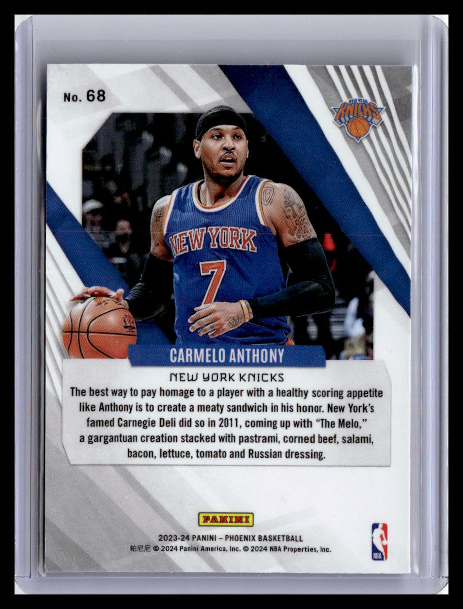 2023-24 Panini Phoenix #68 Carmelo Anthony