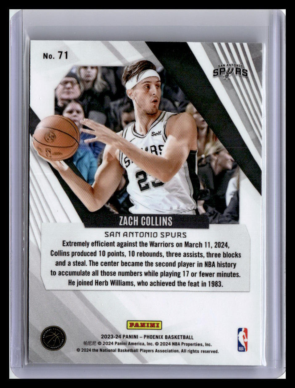 2023-24 Panini Phoenix #71 Zach Collins