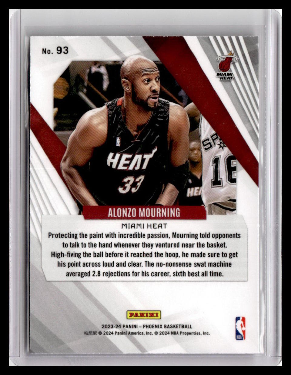 2023-24 Panini Phoenix #93 Alonzo Mourning