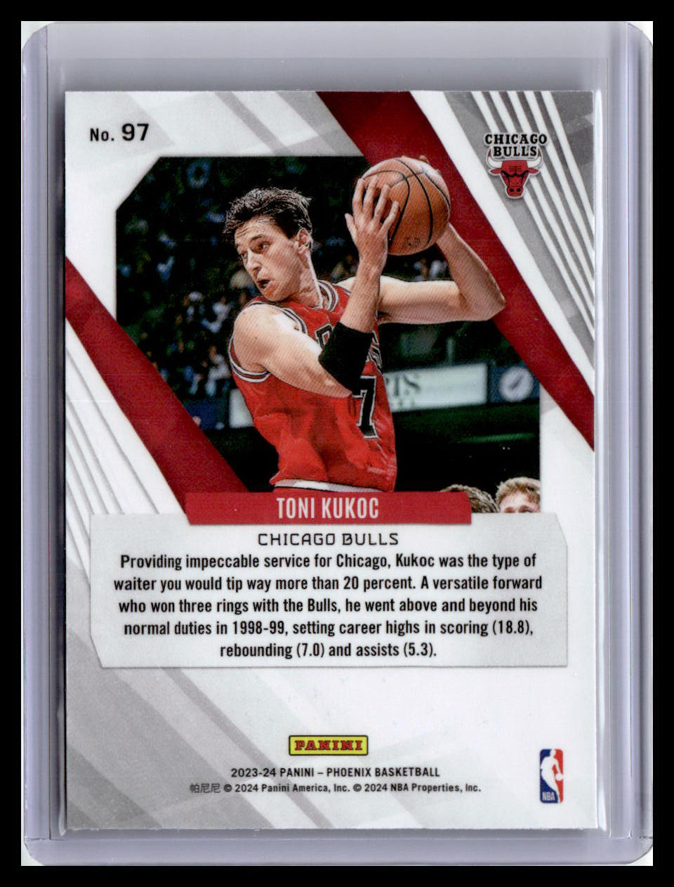 2023-24 Panini Phoenix #97 Toni Kukoc