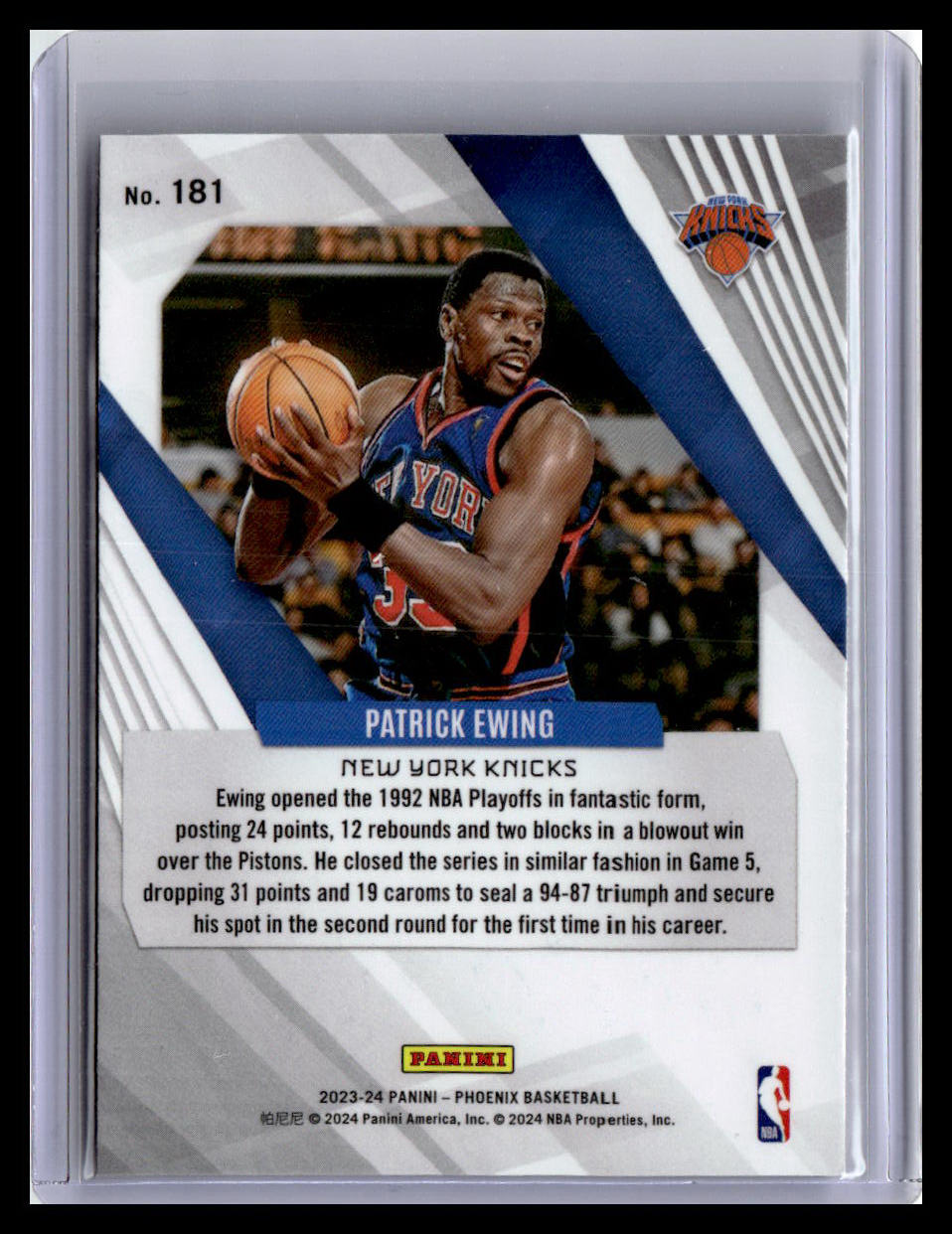 2023-24 Panini Phoenix #181 Patrick Ewing