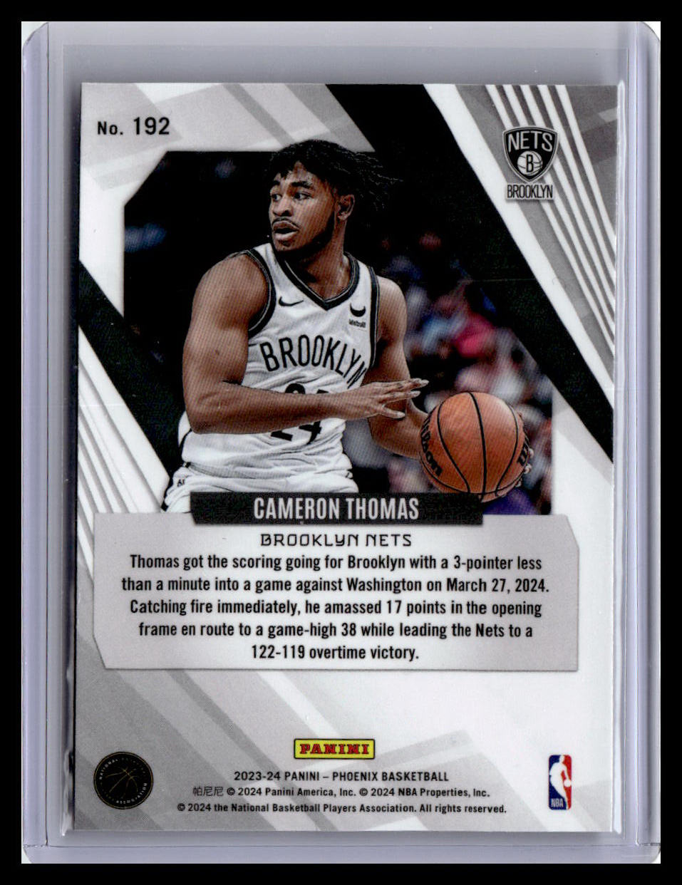 2023-24 Panini Phoenix #192 Cameron Thomas