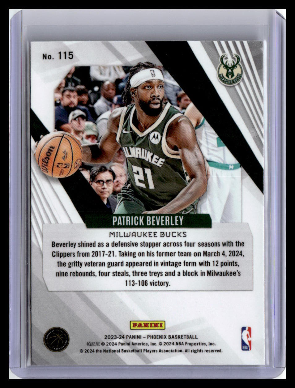 2023-24 Panini Phoenix #115 Patrick Beverley