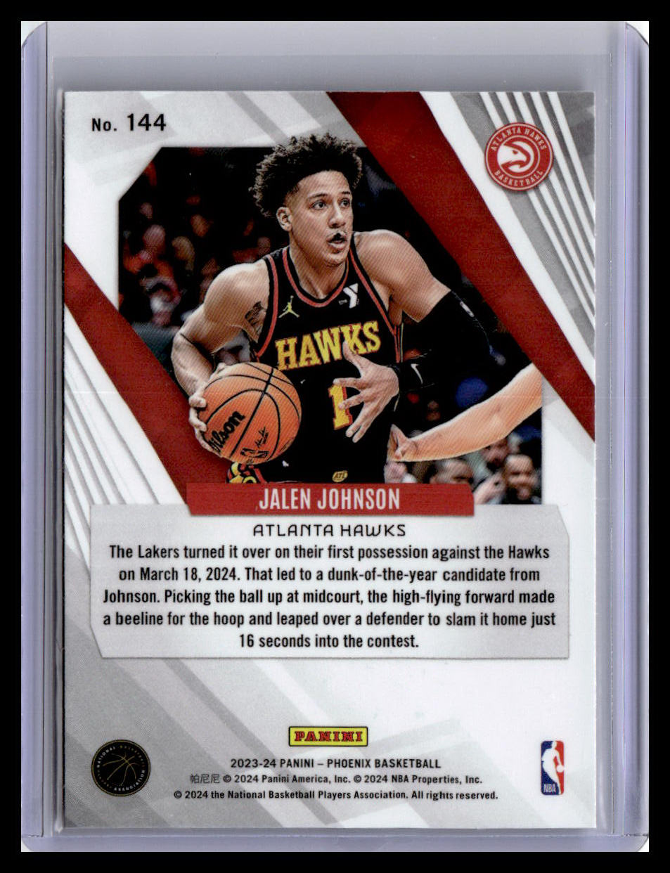 2023-24 Panini Phoenix #144 Jalen Johnson