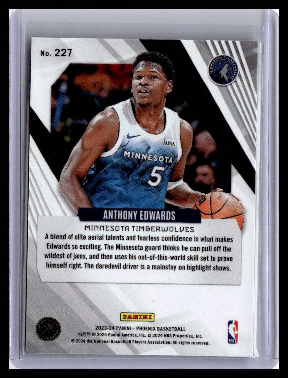 2023-24 Panini Phoenix #227 Anthony Edwards