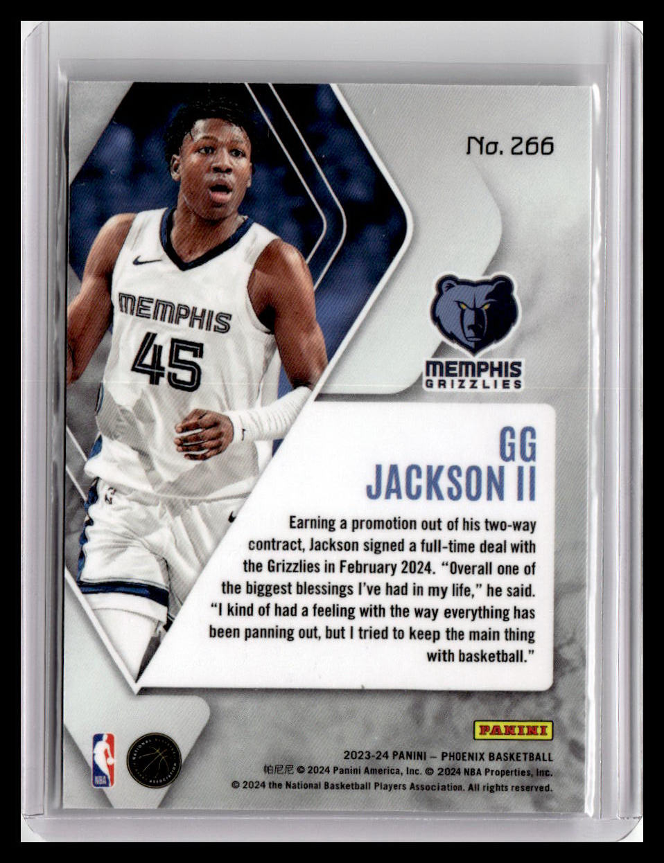 2023-24 Panini Phoenix #266 GG Jackson II (RC)
