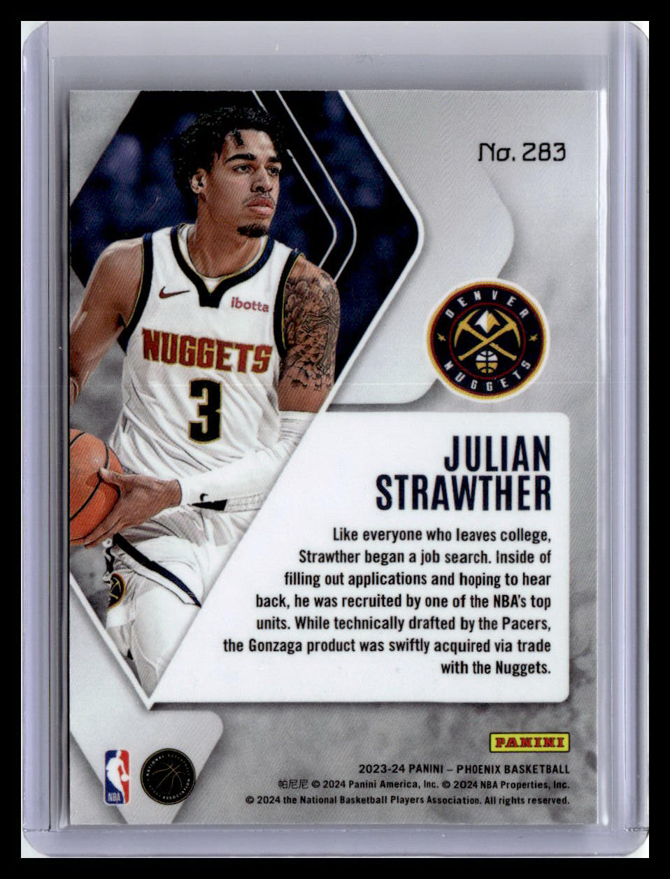 2023-24 Panini Phoenix #283 Julian Strawther (RC)