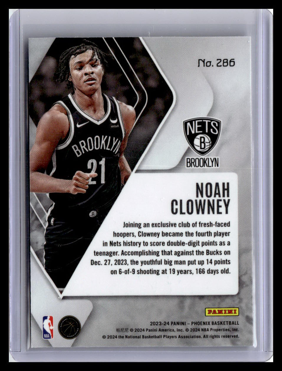 2023-24 Panini Phoenix #286 Noah Clowney (RC)