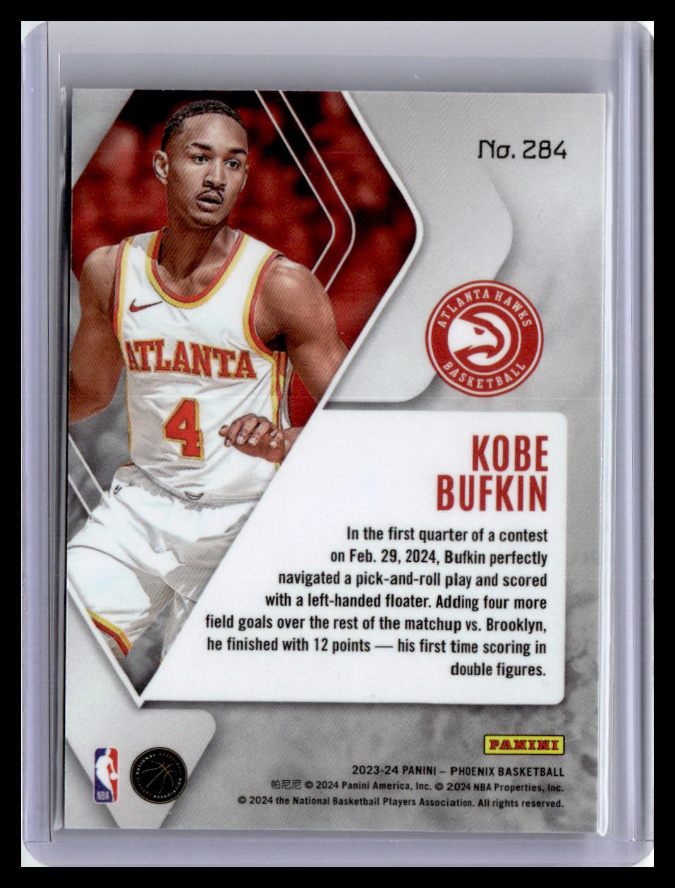 2023-24 Panini Phoenix #284 Kobe Bufkin (RC)
