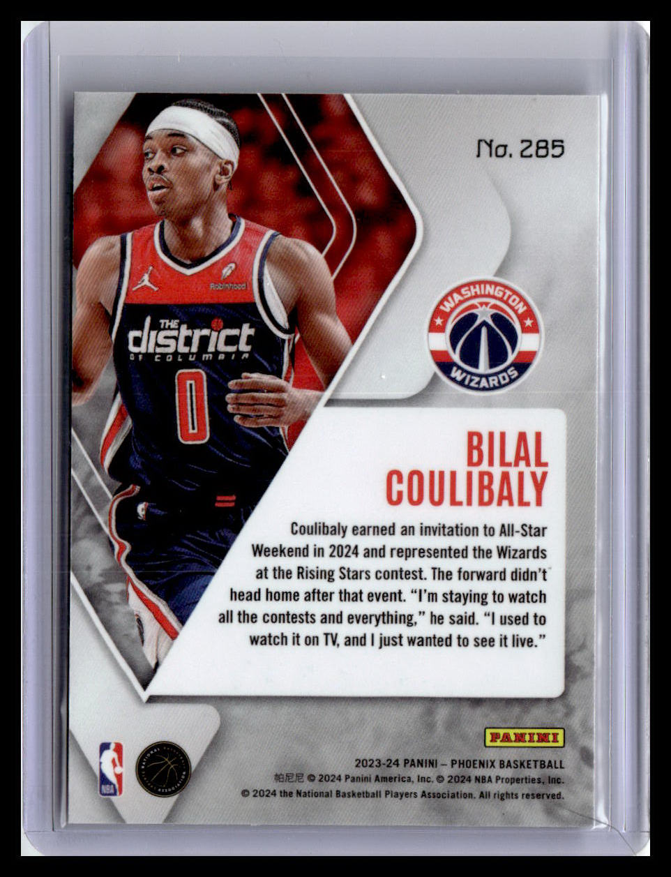 2023-24 Panini Phoenix #285 Bilal Coulibaly (RC)