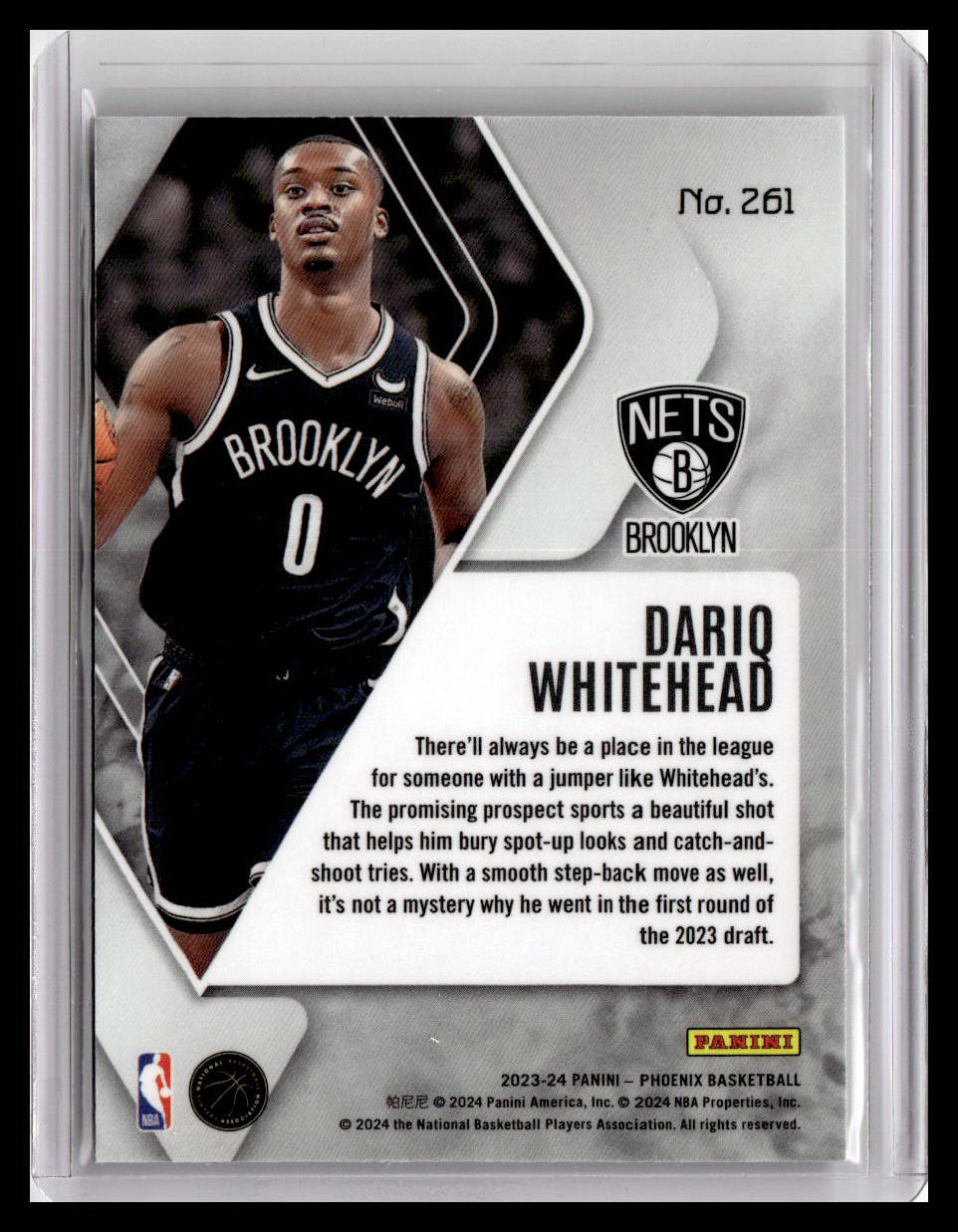 2023-24 Panini Phoenix #261 Dariq Whitehead (RC)