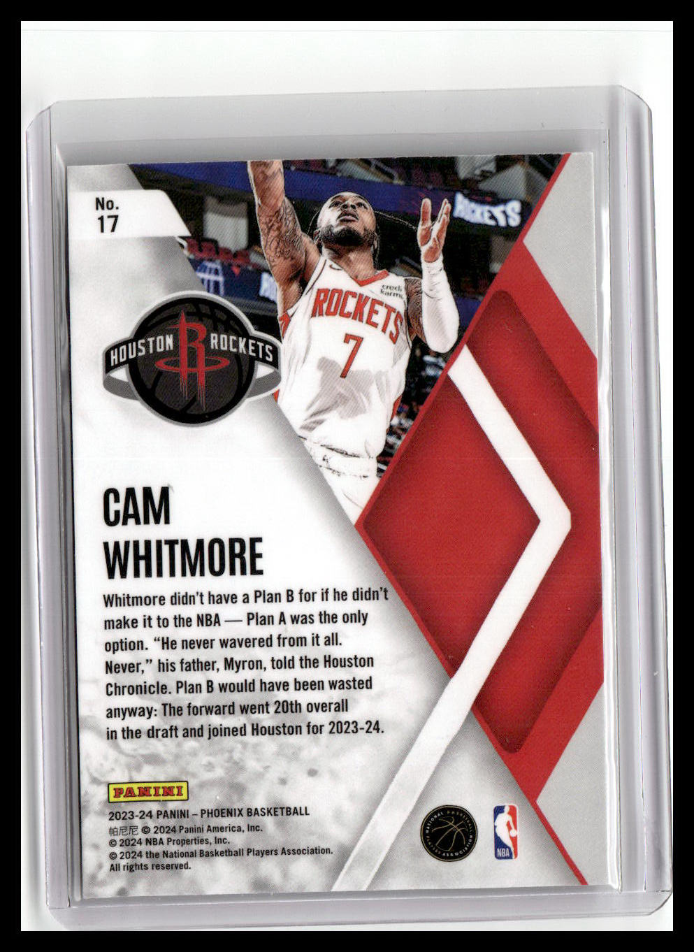 2023-24 Panini Phoenix #17 Cam Whitmore Instant Phenom