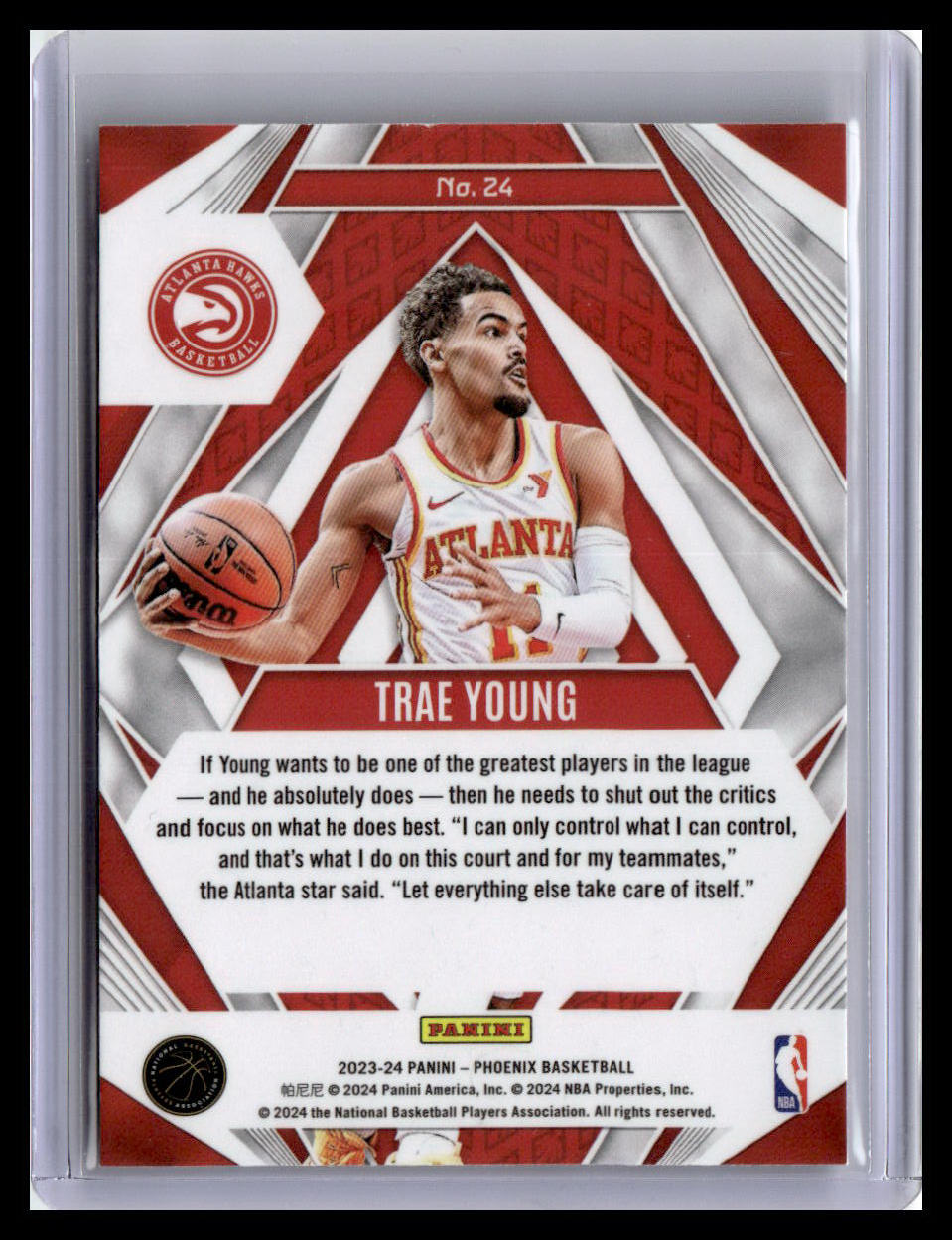 2023-24 Panini Phoenix #24 Trae Young Paragon