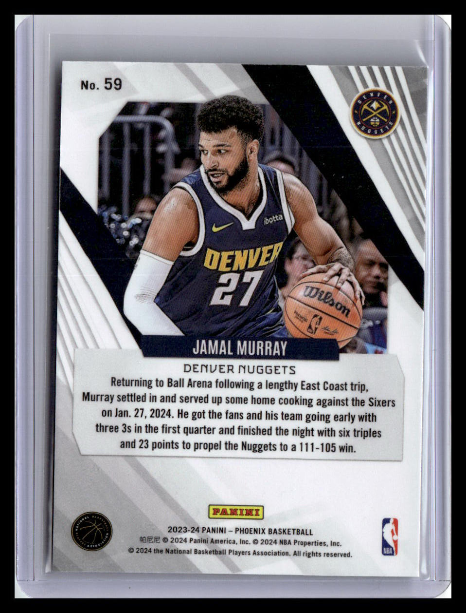 2023-24 Panini Phoenix #59 Jamal Murray Phoenix Teal Lazer