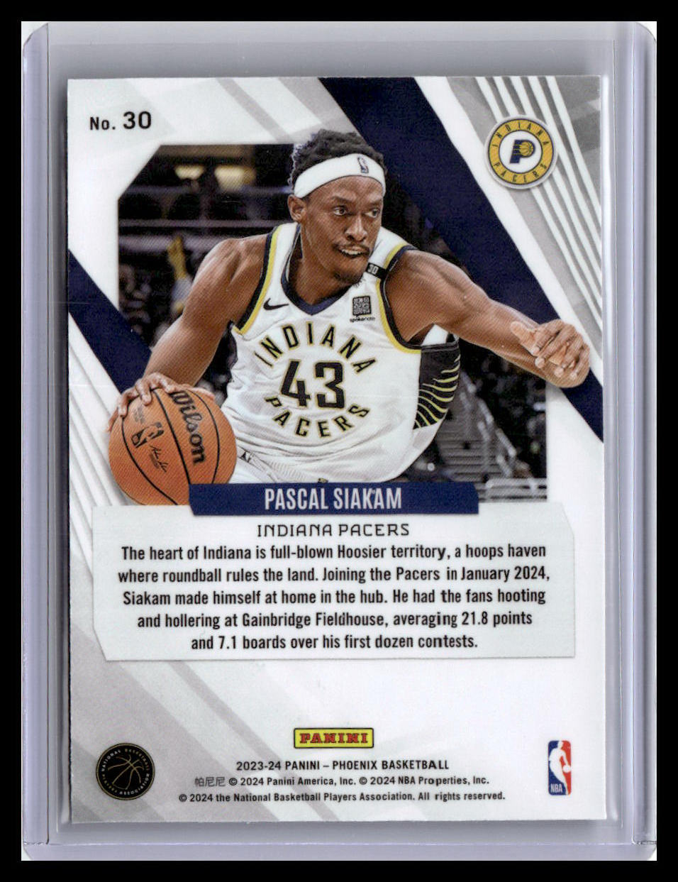 2023-24 Panini Phoenix #30 Pascal Siakam Phoenix Teal Lazer