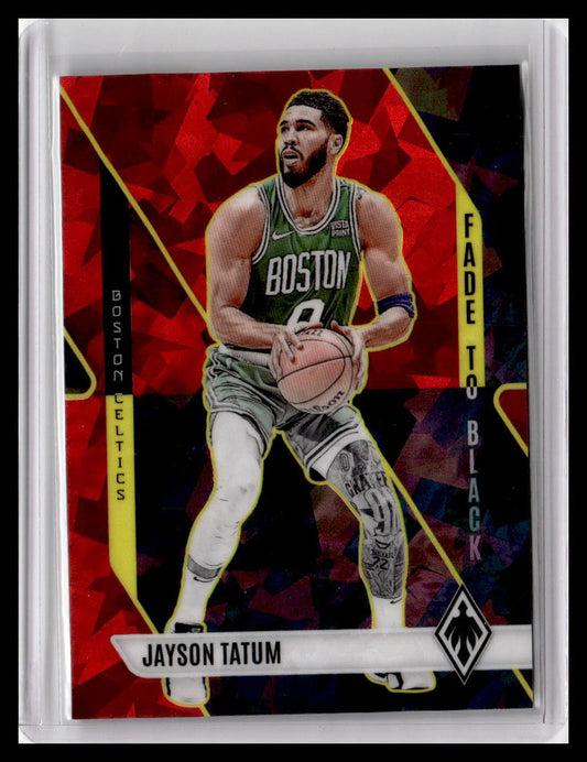 2023-24 Panini Phoenix #10 Jayson Tatum Fade To Black Phoenix Red Ice