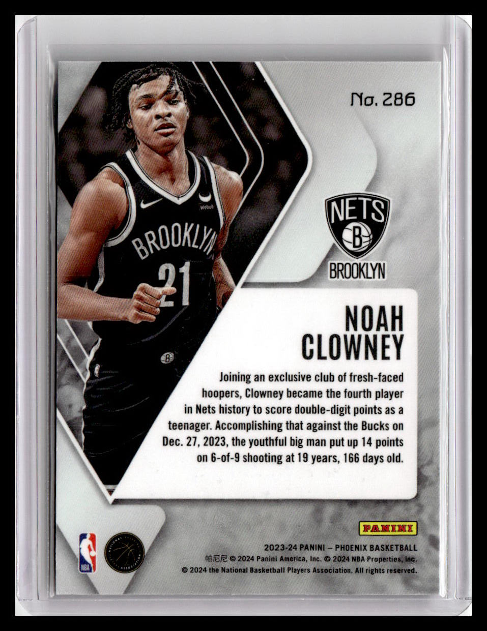 2023-24 Panini Phoenix #286 Noah Clowney Phoenix Red Ice