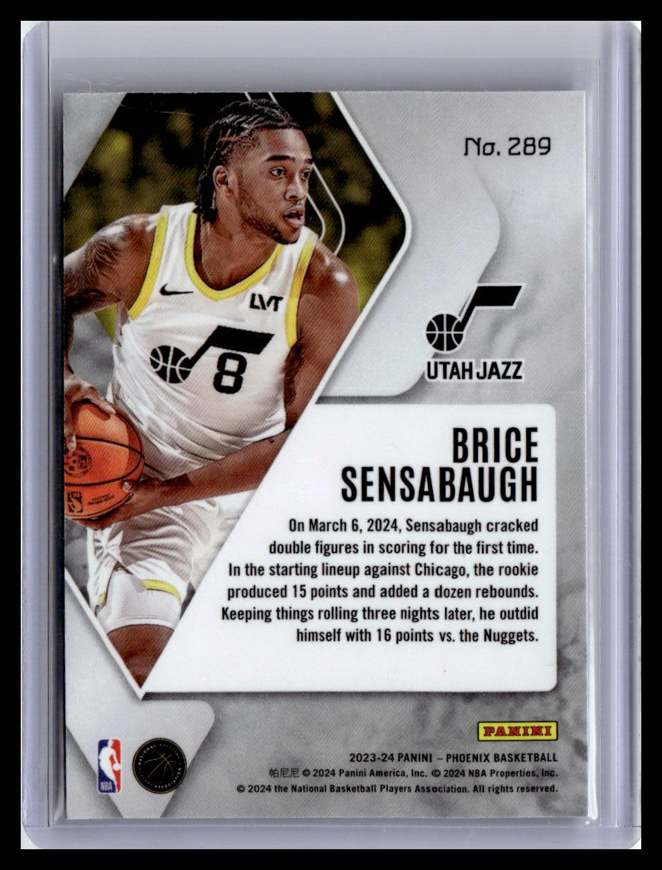 2023-24 Panini Phoenix #289 Brice Sensabaugh Phoenix Blue Ice