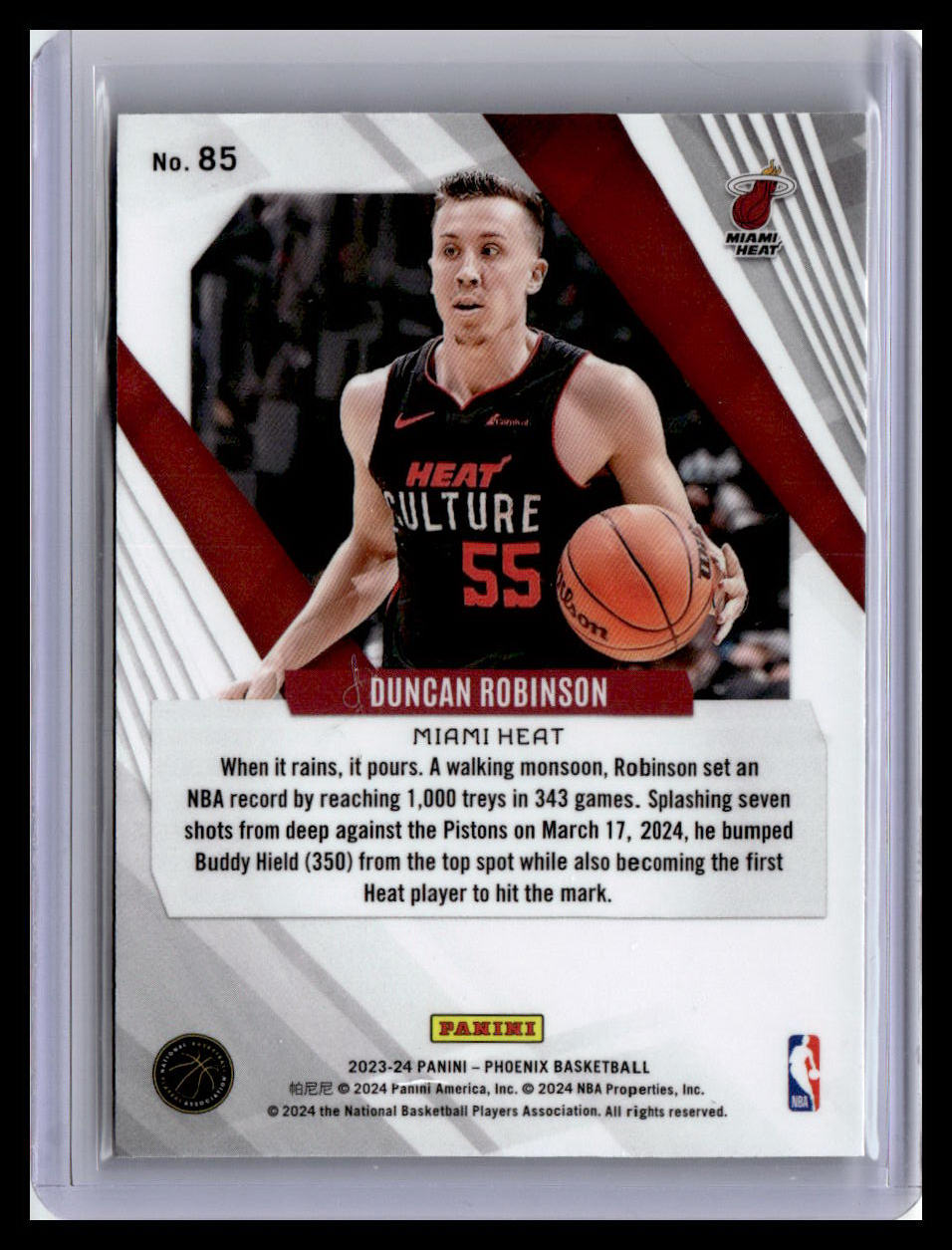 2023-24 Panini Phoenix #85 Duncan Robinson Phoenix Blue Ice