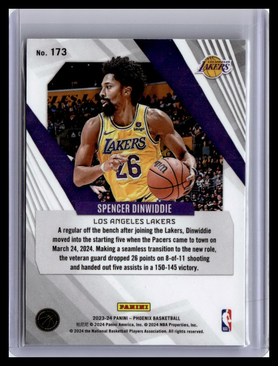 2023-24 Panini Phoenix #173 Spencer Dinwiddie Phoenix Blue Ice