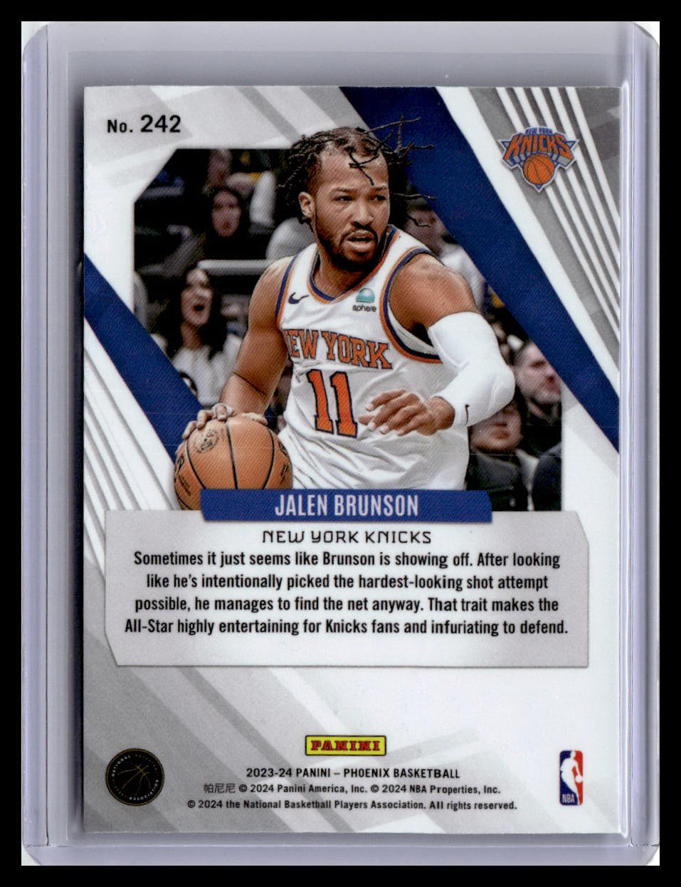 2023-24 Panini Phoenix #242 Jalen Brunson Phoenix Blue Ice
