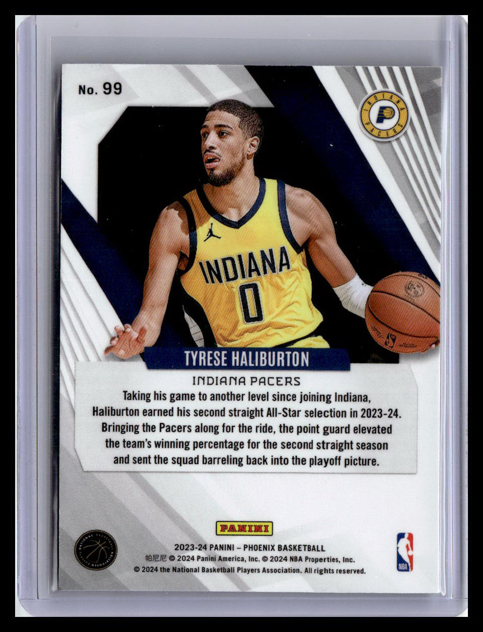 2023-24 Panini Phoenix #99 Tyrese Haliburton Phoenix Blue Ice