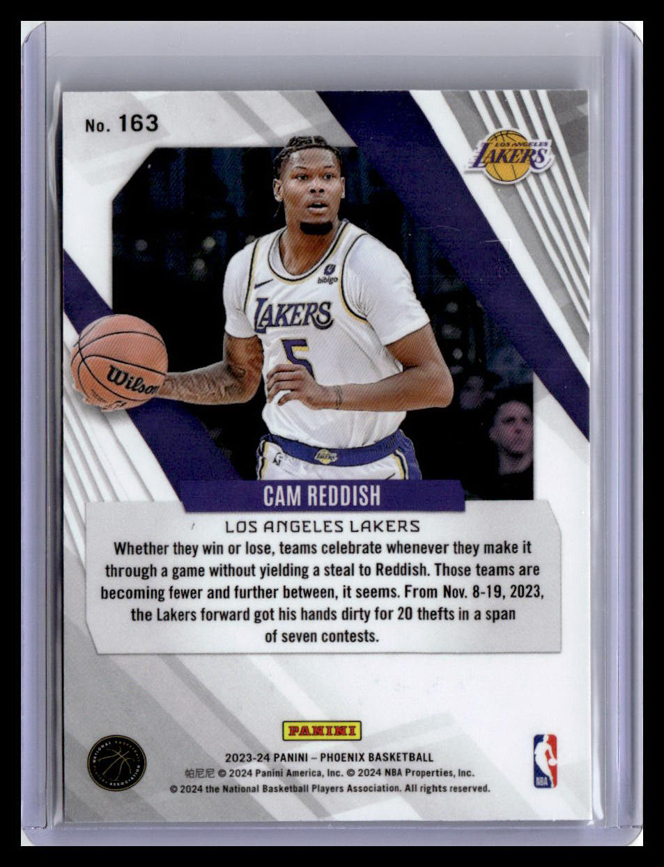 2023-24 Panini Phoenix #163 Cam Reddish Phoenix Blue Ice