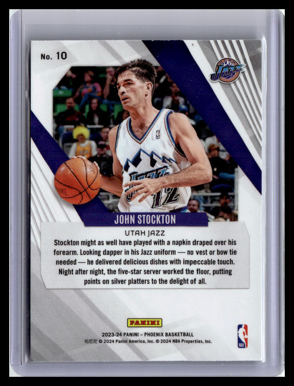 2023-24 Panini Phoenix #10 John Stockton Phoenix Blue Ice