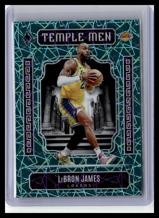 2023-24 Panini Phoenix #2 LeBron James Temple Men Phoenix Teal Lazer