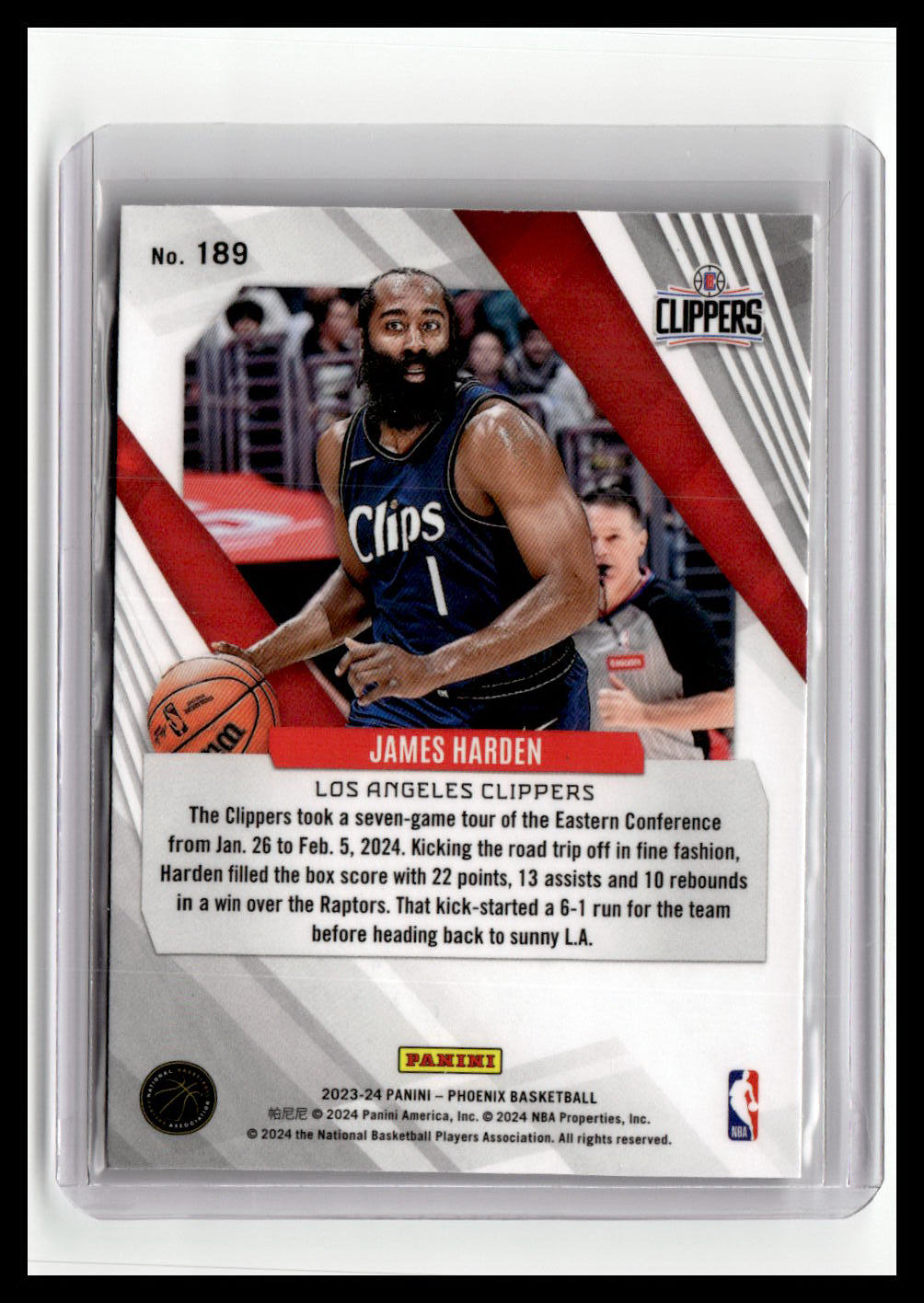 2023-24 Panini Phoenix #189 James Harden Phoenix Red Ice