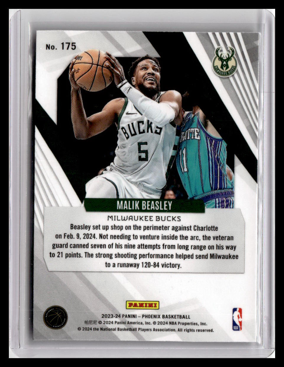 2023-24 Panini Phoenix #175 Malik Beasley Phoenix Red Ice