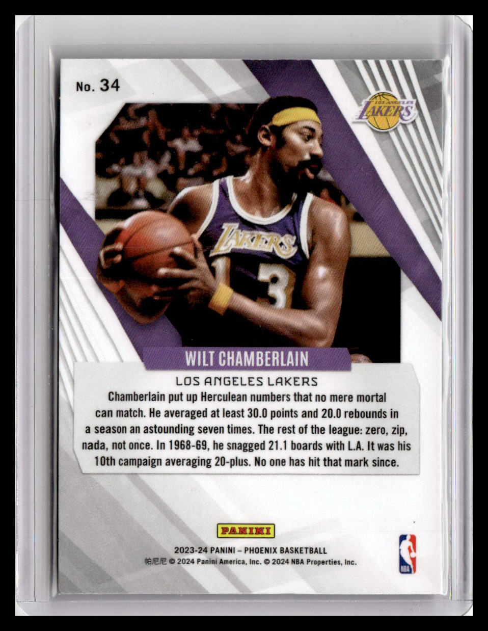 2023-24 Panini Phoenix #34 Wilt Chamberlain Phoenix Red Ice