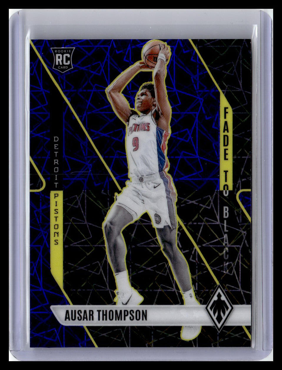 2023-24 Panini Phoenix #9 Ausar Thompson Fade To Black Phoenix Blue Lazer #/275