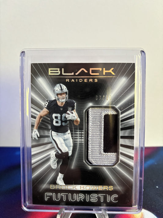 2025 Panini Black #FUT-BBS Brock Bowers FOTL Futuristic Gold 3/10