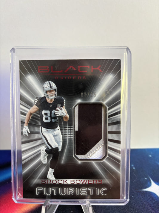2025 Panini Black #FUT-BBS Brock Bowers FOTL Futuristic Ruby 8/25 1