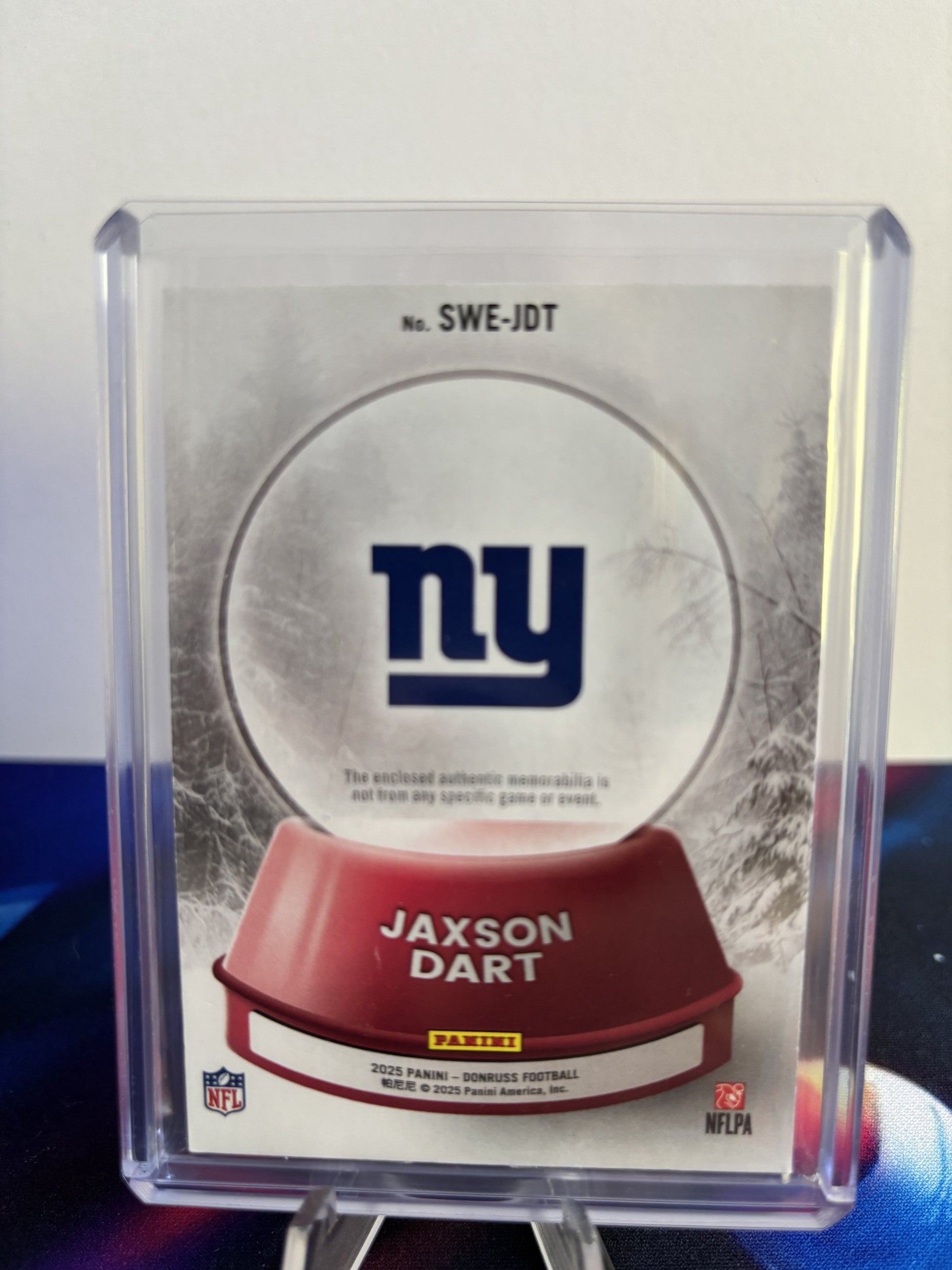 2025 Donruss #SWE-JDT Jaxson Dart Rookie Holiday Sweater