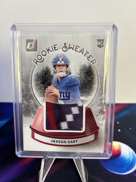 2025 Donruss #SWE-JDT Jaxson Dart Rookie Holiday Sweater