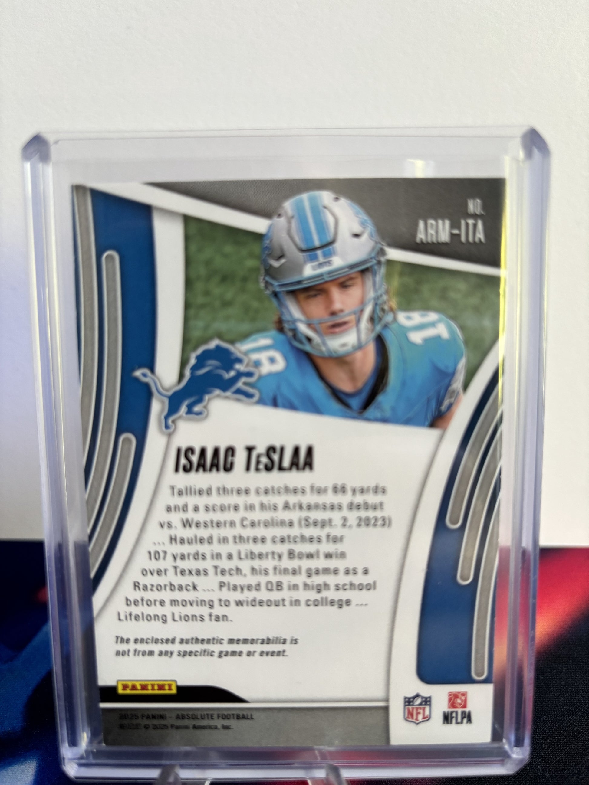2025 Panini Absolute #ARM-ITA Isaac TeSlaa Absolute Rookie Materials
