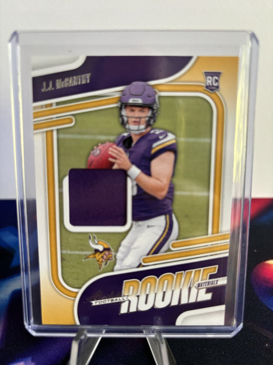2024 Panini Absolute #ARM-JMY J.J. McCarthy Absolute Rookie Materials