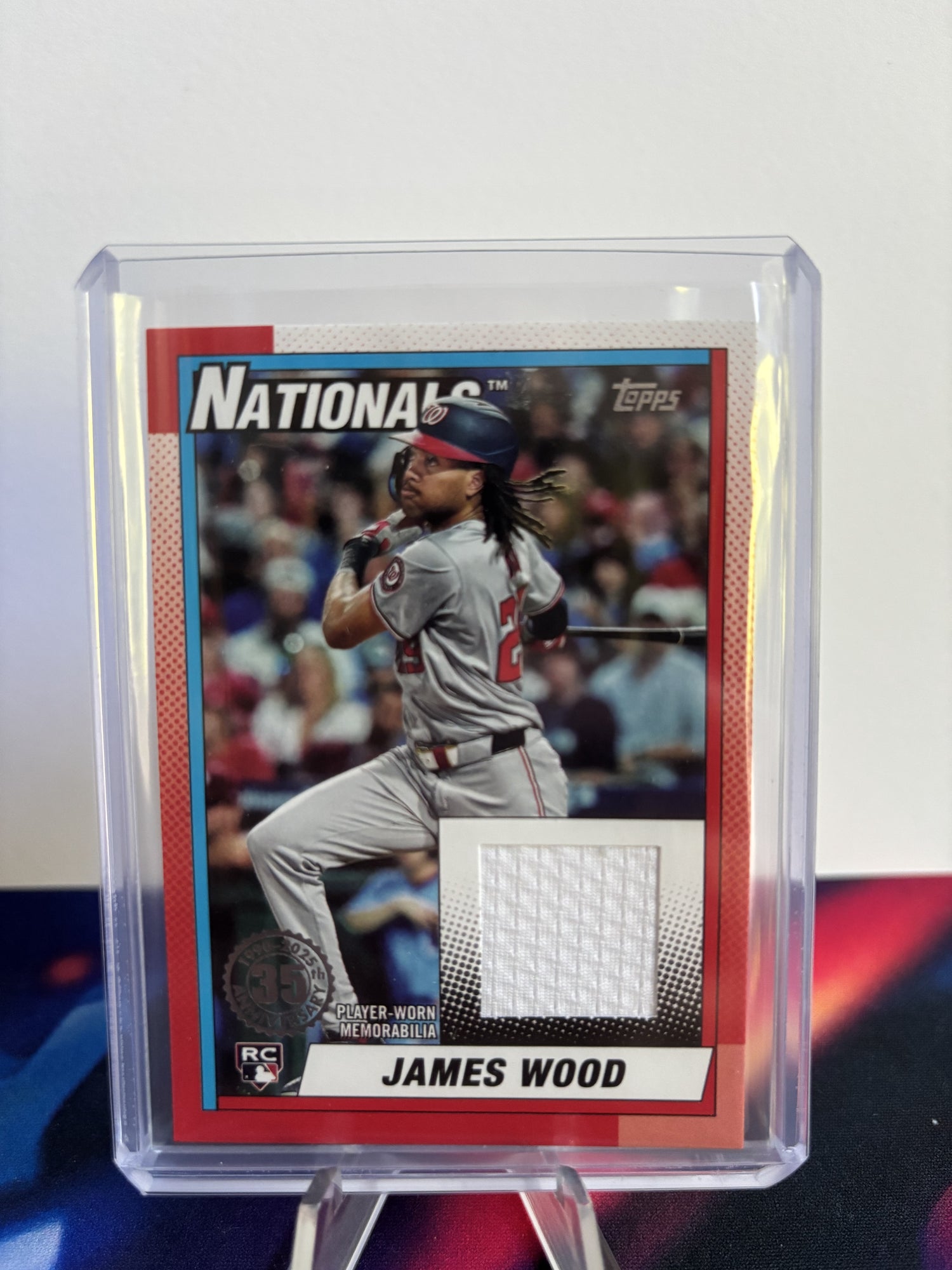 2025 Topps #T90R-JWO James Wood 1990 Topps Baseball 35th Anniversary Relics