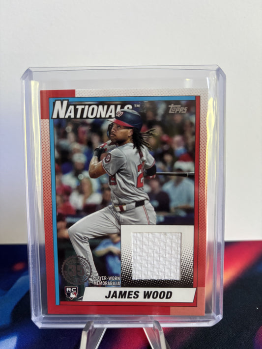 2025 Topps #T90R-JWO James Wood 1990 Topps Baseball 35th Anniversary Relics