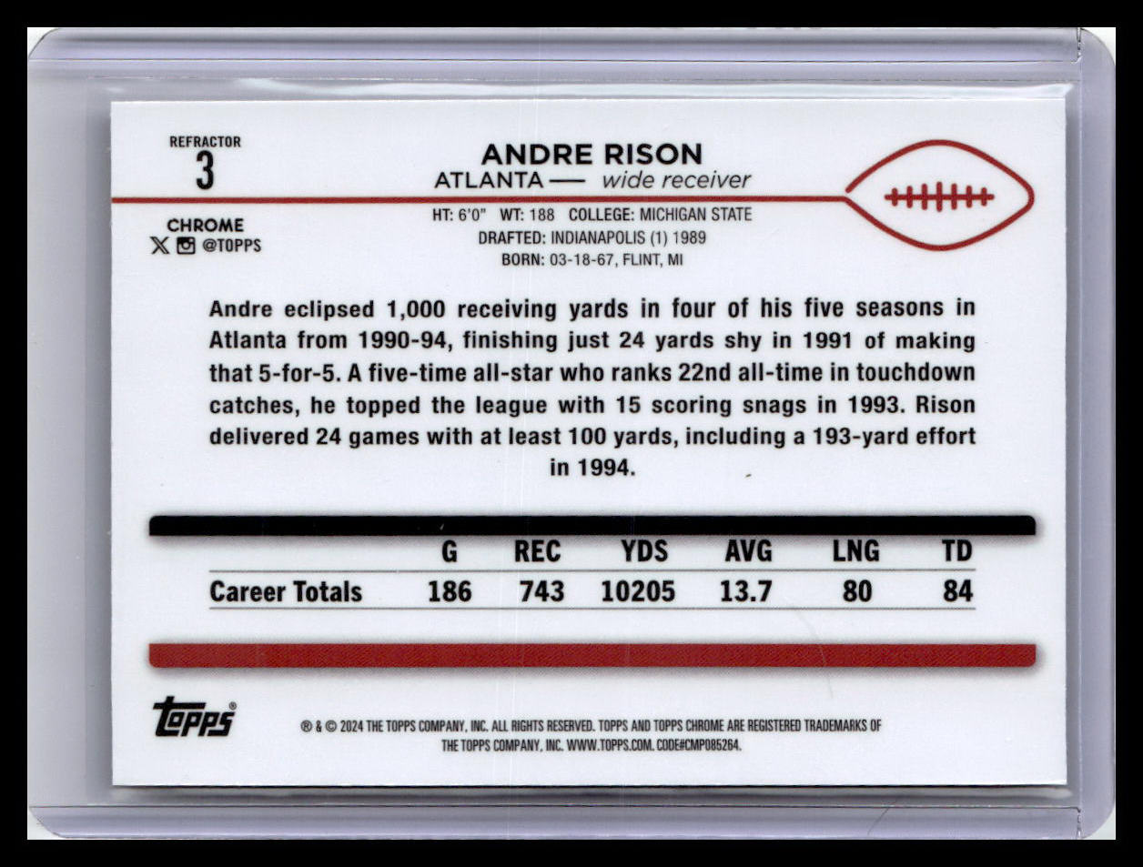2024 Topps Chrome #3 Andre Rison Refractor