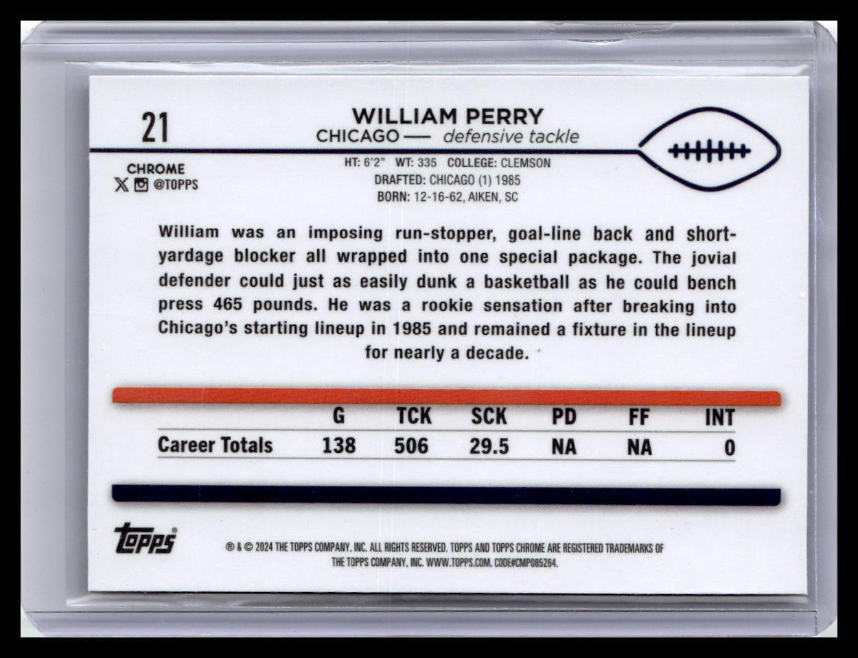 2024 Topps Chrome #21 William Perry