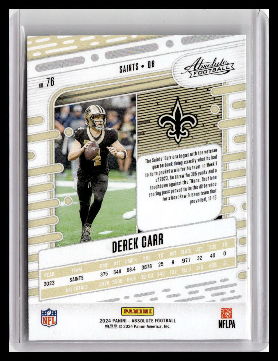 2024 Panini Absolute #76 Derek Carr