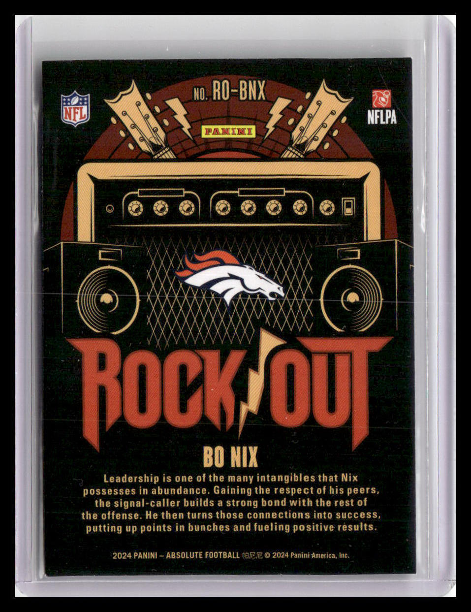 2024 Panini Absolute #RO-BNX Bo Nix Rock Out