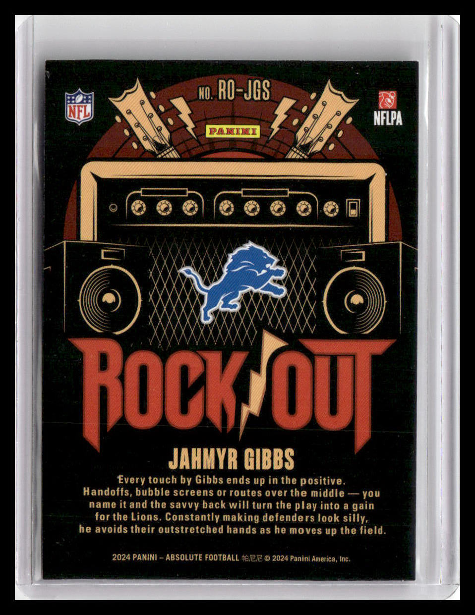 2024 Panini Absolute #RO-JGS Jahmyr Gibbs Rock Out