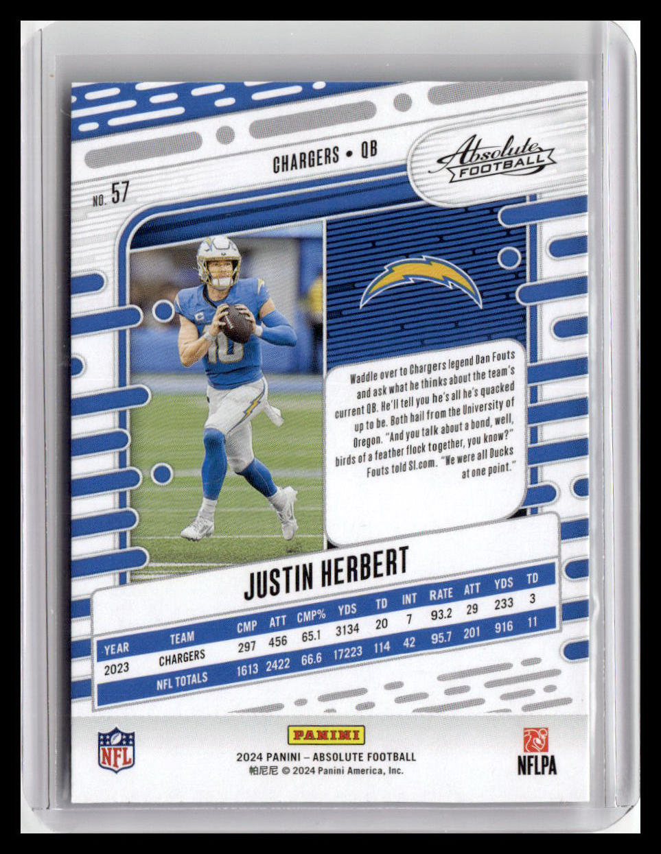 2024 Panini Absolute #57 Justin Herbert Green